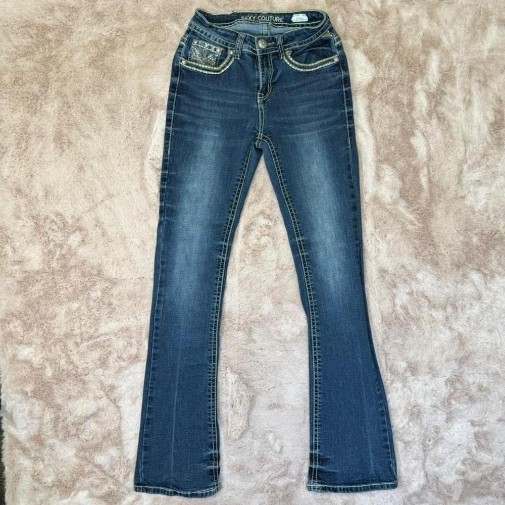 mid y2k embellished bootcut jeans by Sexy Couture - Picture 2 of 8
